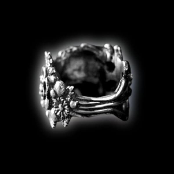 Flower Skull Ring