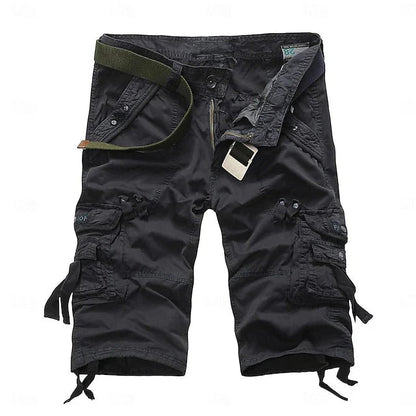 Men's Multi Pocket Plain Cargo Shorts