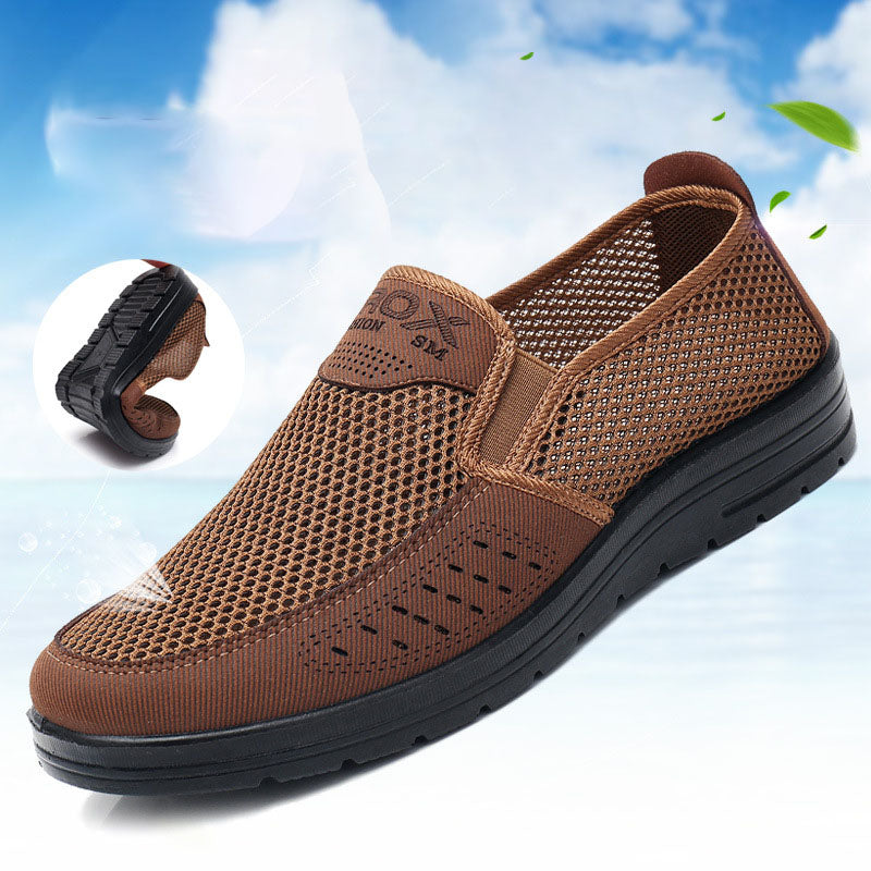 MEN'S EXTENDED WIDTH FOOT AND HEEL COMFORTABLE BREATHABLE MESH SHOES