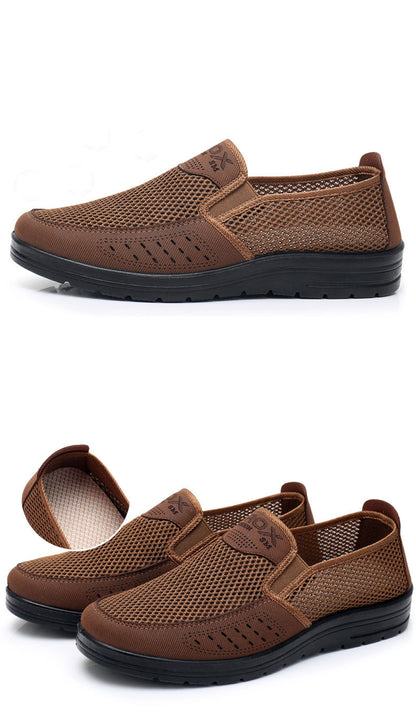 MEN'S EXTENDED WIDTH FOOT AND HEEL COMFORTABLE BREATHABLE MESH SHOES
