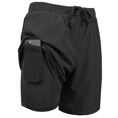 3-Pack Men's 2 in 1 Stretch Active Quick Dry Gym Running Shorts With Liner