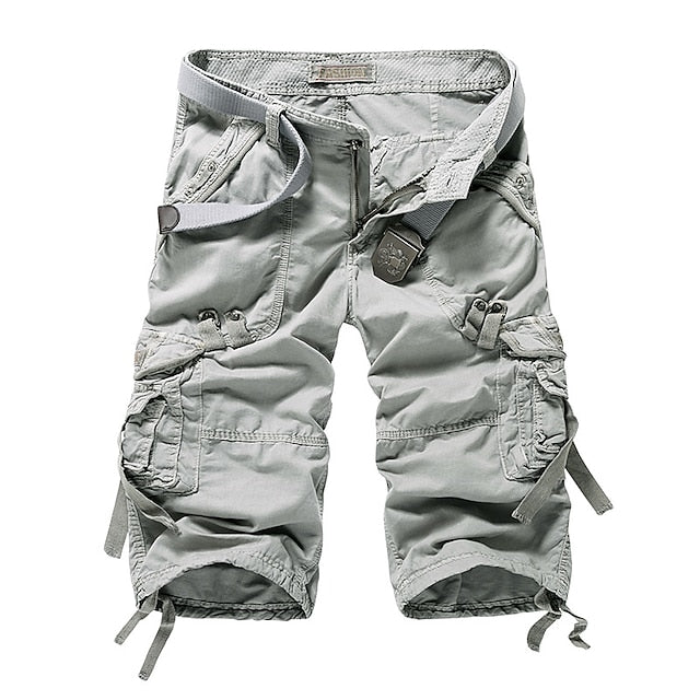 Men's Multi Pocket Plain Cargo Shorts