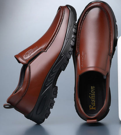 MEN'S EXTENDED WIDTH FOOT AND HEEL COMFORTABLE PLATFORM CASUAL SHOES
