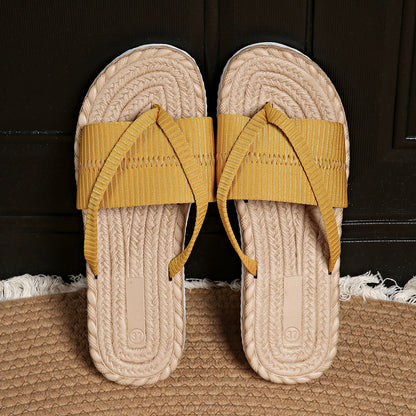 Boho-Chic Cross Strap Sandals