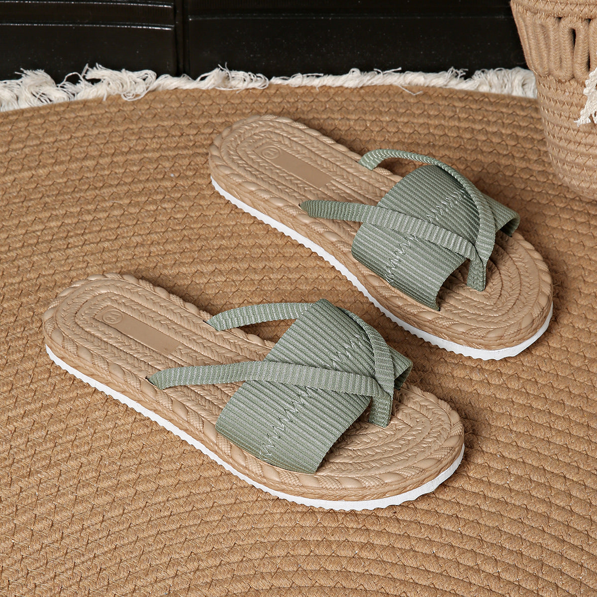 Boho-Chic Cross Strap Sandals