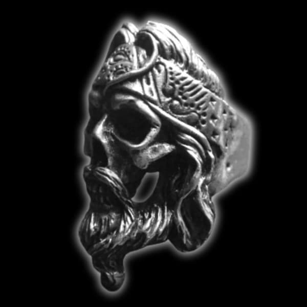 Biker With Bandana Skull Ring