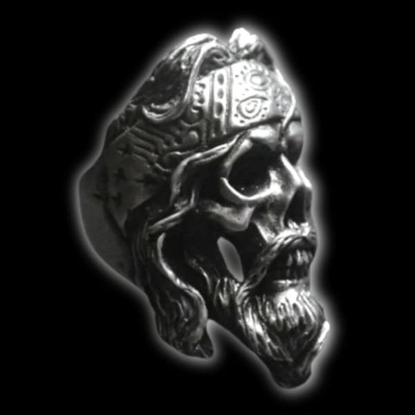 Biker With Bandana Skull Ring