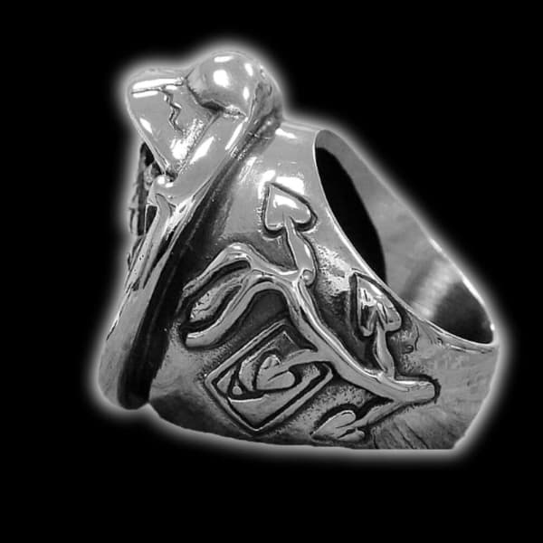 Cowboy Double Gun Skull Ring