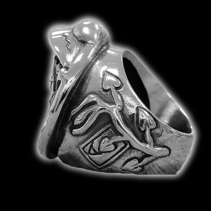 Cowboy Double Gun Skull Ring