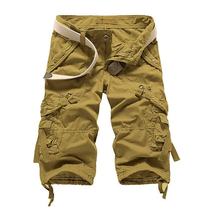 Men's Multi Pocket Plain Cargo Shorts