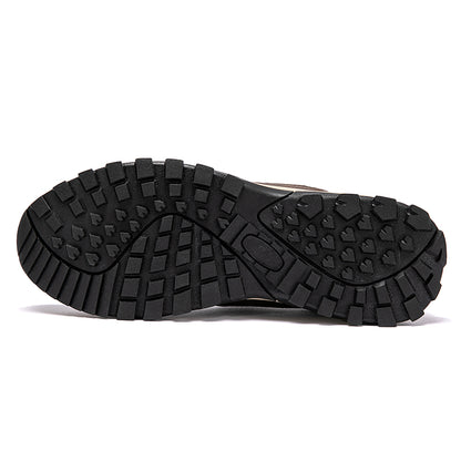MEN'S COMFORTABLE GENUINE LEATHER SLIP-ON SNEAKERS WITH ARCH SUPPORT AND SHOCK ABSORPTION