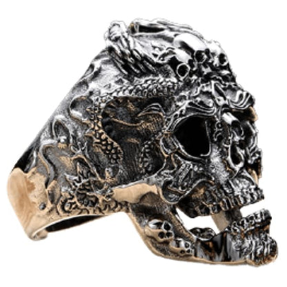 Gothic Silver Skull Head Ring