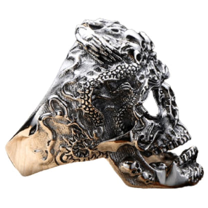 Gothic Silver Skull Head Ring