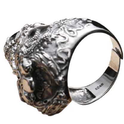 Gothic Silver Skull Head Ring