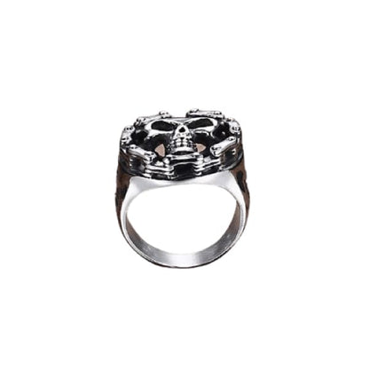 Hell's Chain Skull Ring