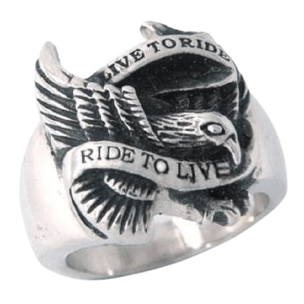 Live to Ride Biker Ring - High-quality stainless steel, Silver, Gold