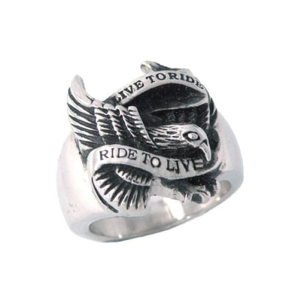 Live to Ride Biker Ring - High-quality stainless steel, Silver, Gold