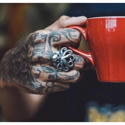 Octopus Skull Punk Ring