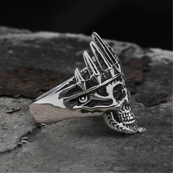 Skull with Crown Ring