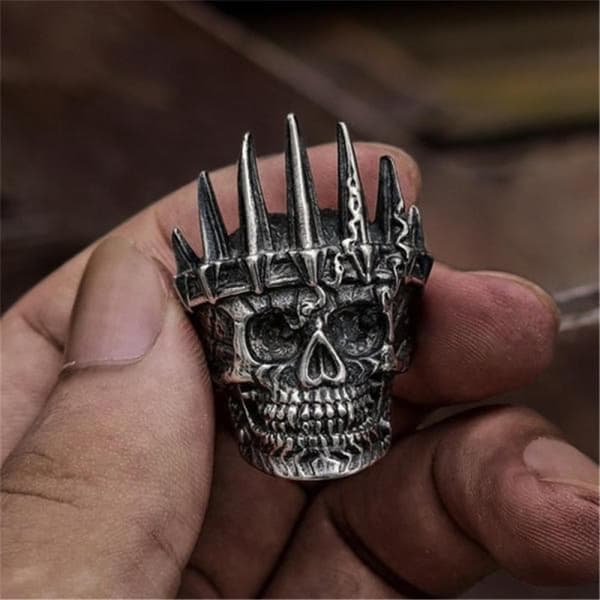 Skull with Crown Ring