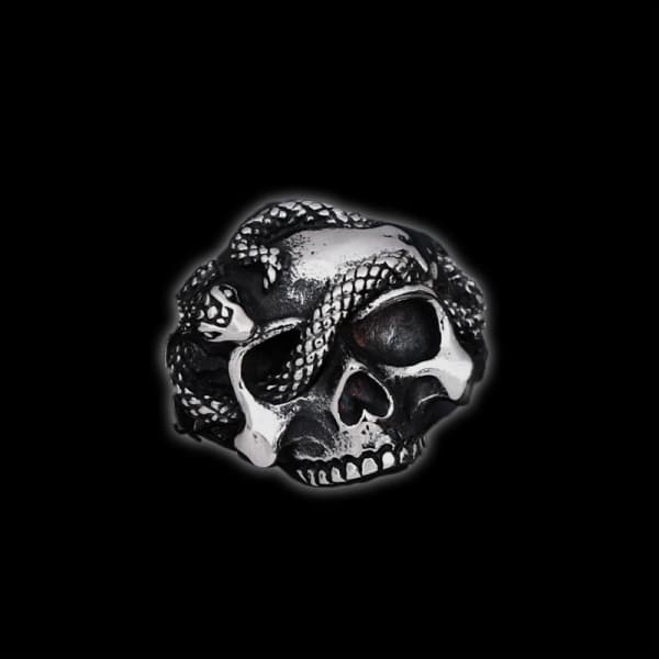 Snaky Skull Pinky Ring