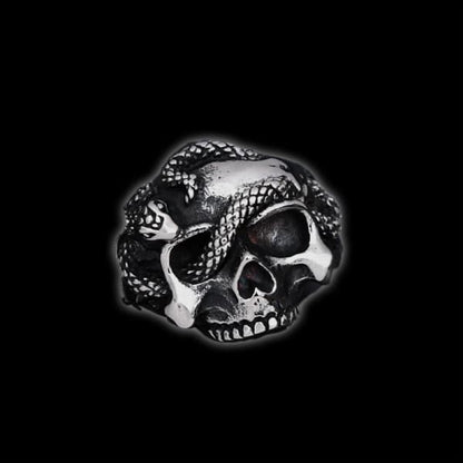 Snaky Skull Pinky Ring