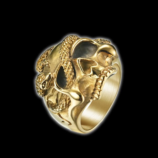 Snaky Skull Pinky Ring