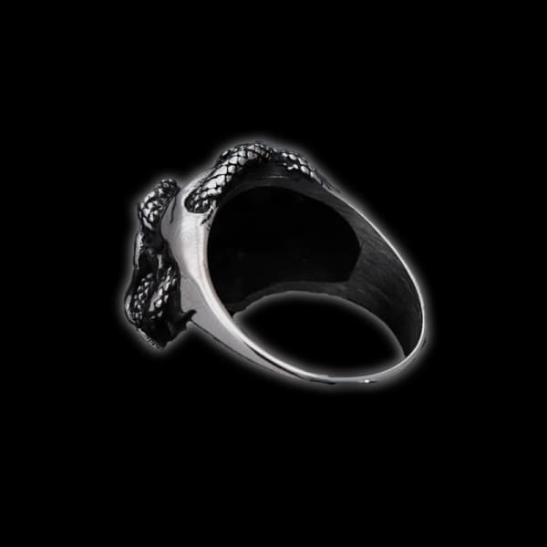 Snaky Skull Pinky Ring