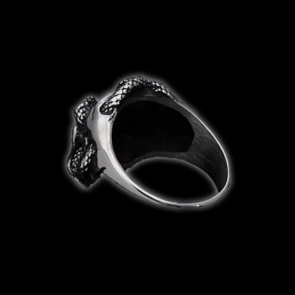 Snaky Skull Pinky Ring