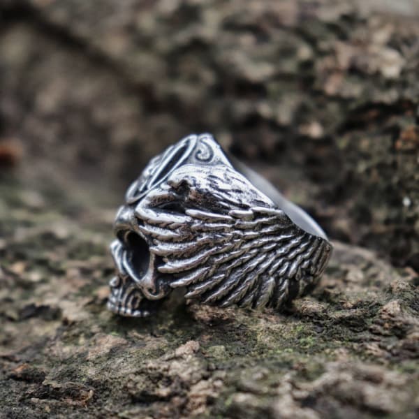 Valknut Skull ring